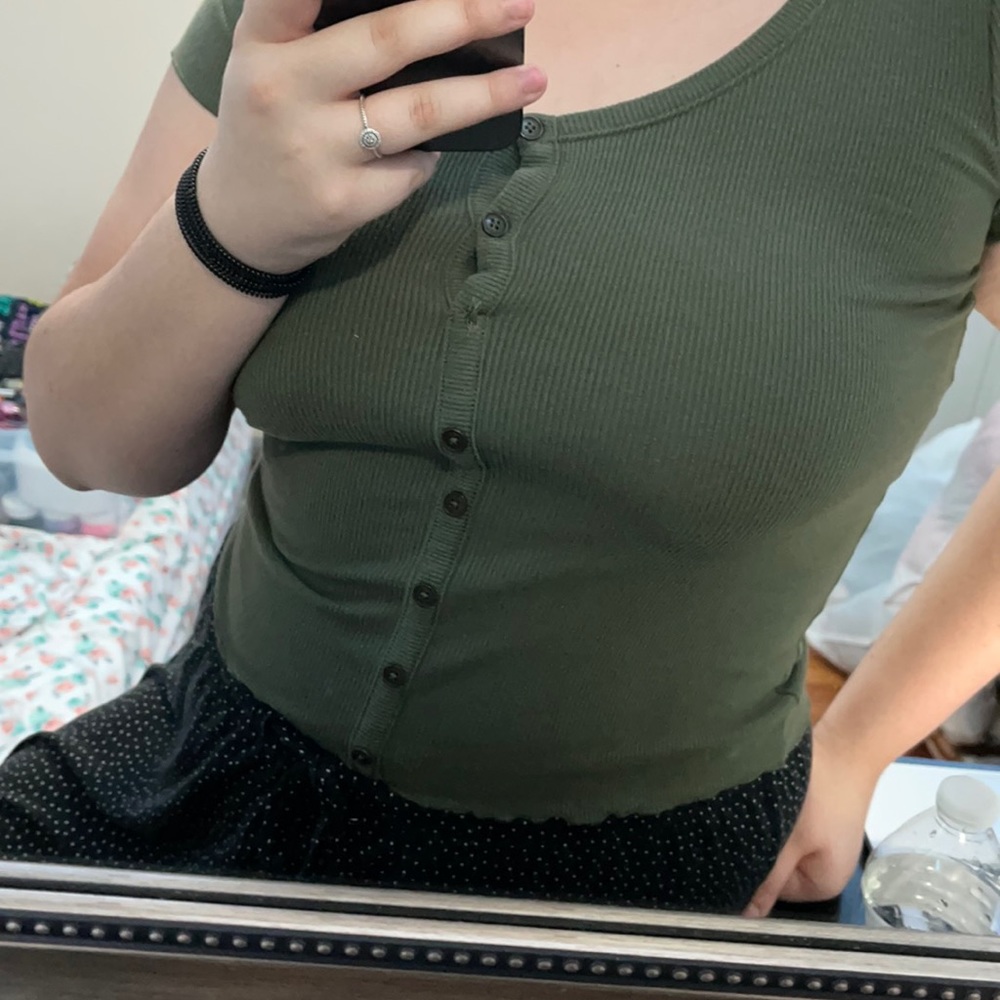 Army green Hollister top